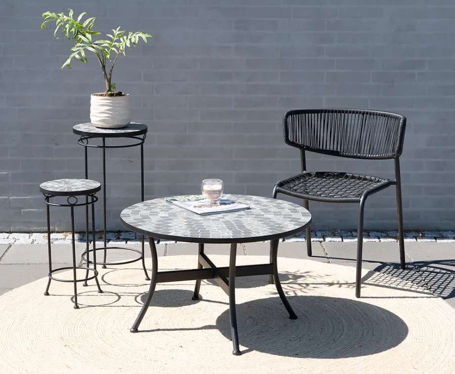 Sunlife® Haveborde|Loungemøbler|Loungebord Rom mosaik Ø76 cm - Multi/sort