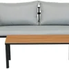 Sunlife® Sæsonafslutning|Loungemøbler|Loungesæt Tokyo 4 dele sort/grå/teak -