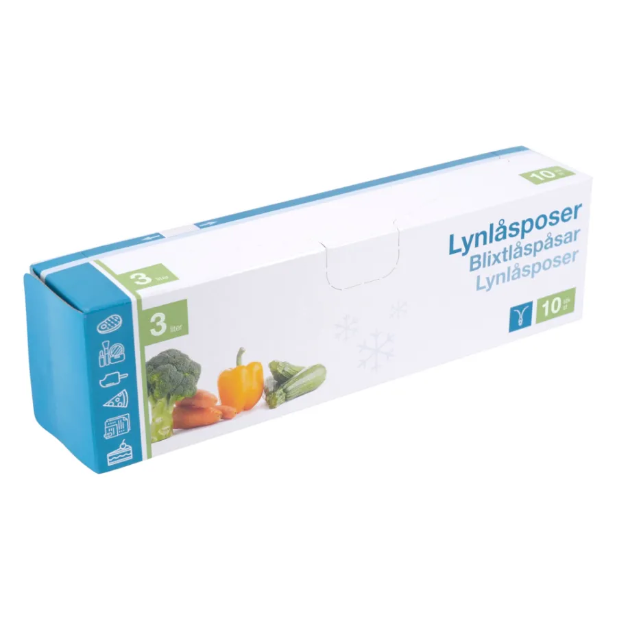 Husholdningsartikler|Lynlåsposer 3 liter 10 stk.