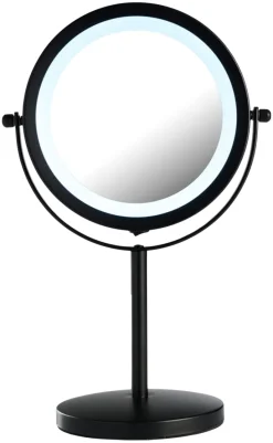 DAY Tilbehør Til Badeværelset|Spejle|Makeup spejl m/lys Ø 17,5 cm - Sort