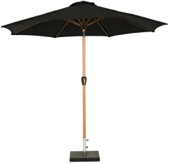 Sunlife® Sæsonafslutning|Parasoller & Markiser|Markedsparasol Stockholm Ø300 cm sort/teak m/krank -