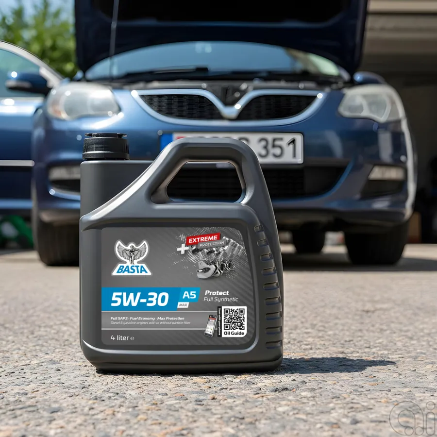 Basta Motorolie & Sprinklervæske|Motorolie 5W-30 A5 MAX fuldsyntetisk - 4 liter