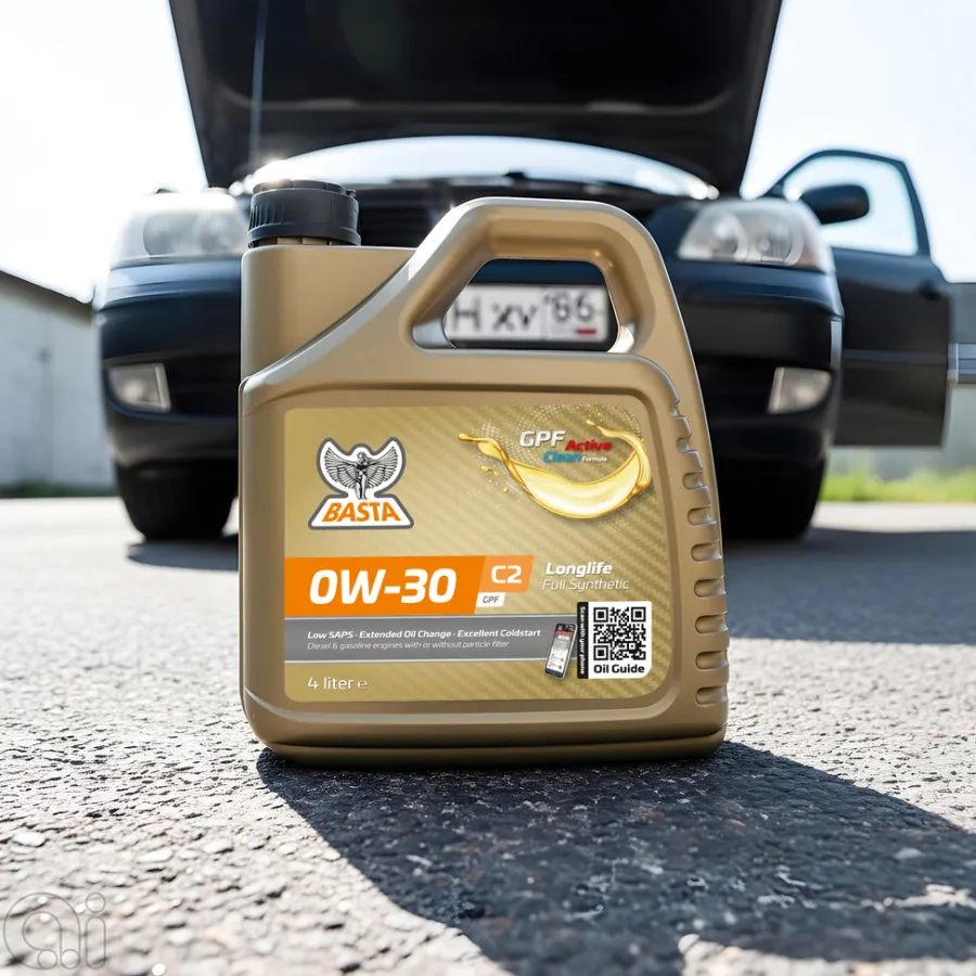 Basta Motorolie & Sprinklervæske|Motorolie 0W-30 C2 fuldsyntetisk - 4 liter