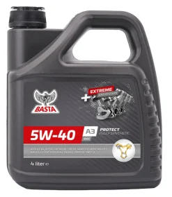 Basta Motorolie & Sprinklervæske|Motorolie 5W-40 fuldsyntetisk - 4 liter