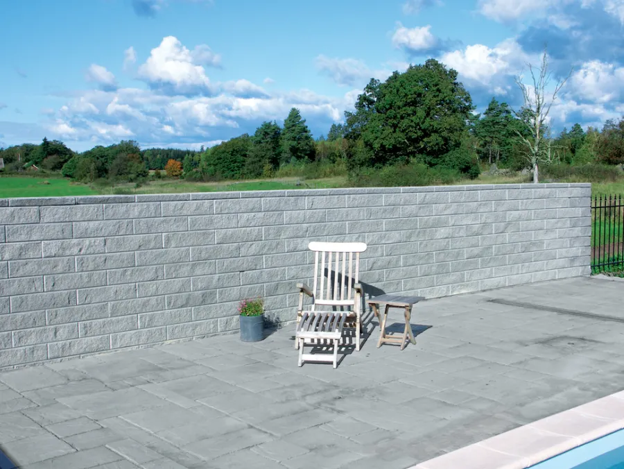 Betongruppen RBR Læ- & Støttemure|Murblok BB-Mur 15 grå 58 x 29 x 15 cm