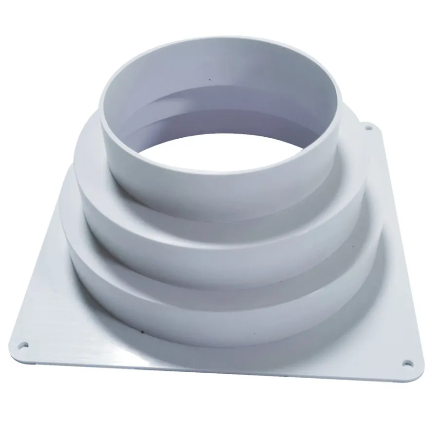 Ventilation|Murflange 175 x 175 - 100-130-150 mm hvid