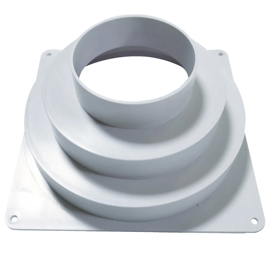Ventilation|Murflange 175 x 175 mm - 80-125-160 mm hvid