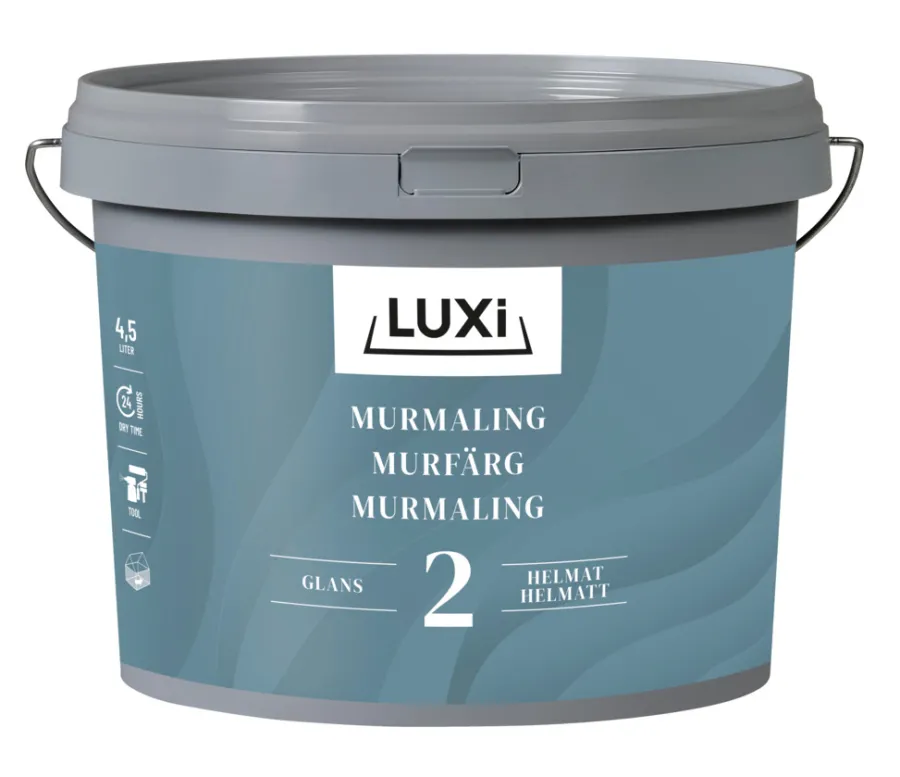 LUXI® Tag-, Mur- & Sokkelmaling|Murmaling klassisk grå 4,5 liter - Klassisk grå (NCS-kode s2502-b)