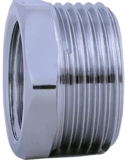 Forkromede|Nippelmuffe forkromet 3/4" x 1/2"