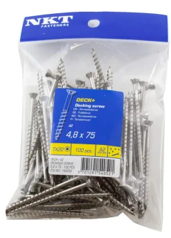 NKT Fasteners Skruer|DECK+ terrasseskrue 4,8 x 75 mm 100 stk.