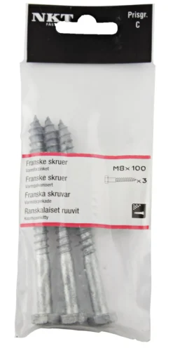 NKT Fasteners Skruer|fransk skrue 8 x 100 mm 3 stk.