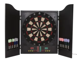 Nordic Games Spil & Underholdning|elektronisk dartskive i dartskab sort