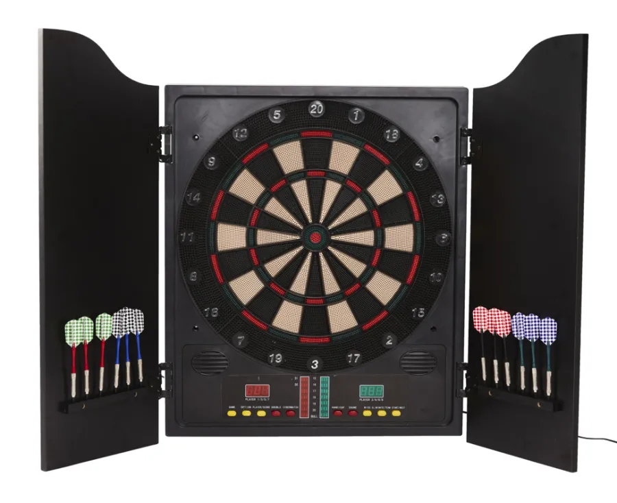 Nordic Games Spil & Underholdning|elektronisk dartskive i dartskab sort