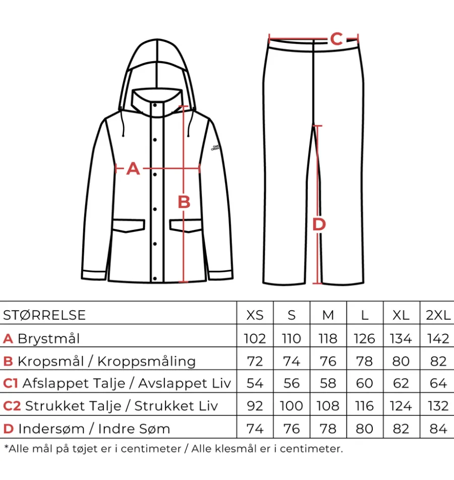Oak Creek® Beklædning|regntøj unisex str. M sort
