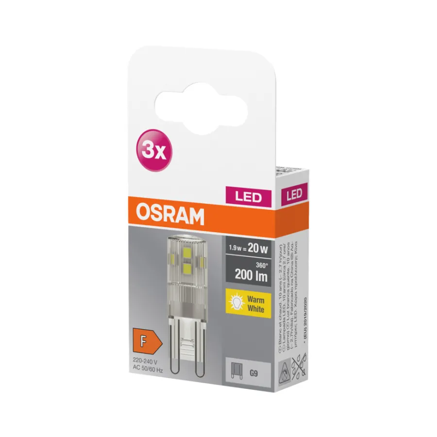 Osram Led-Pærer|LED Base Special Pin G9 1,9 W 3-pk.