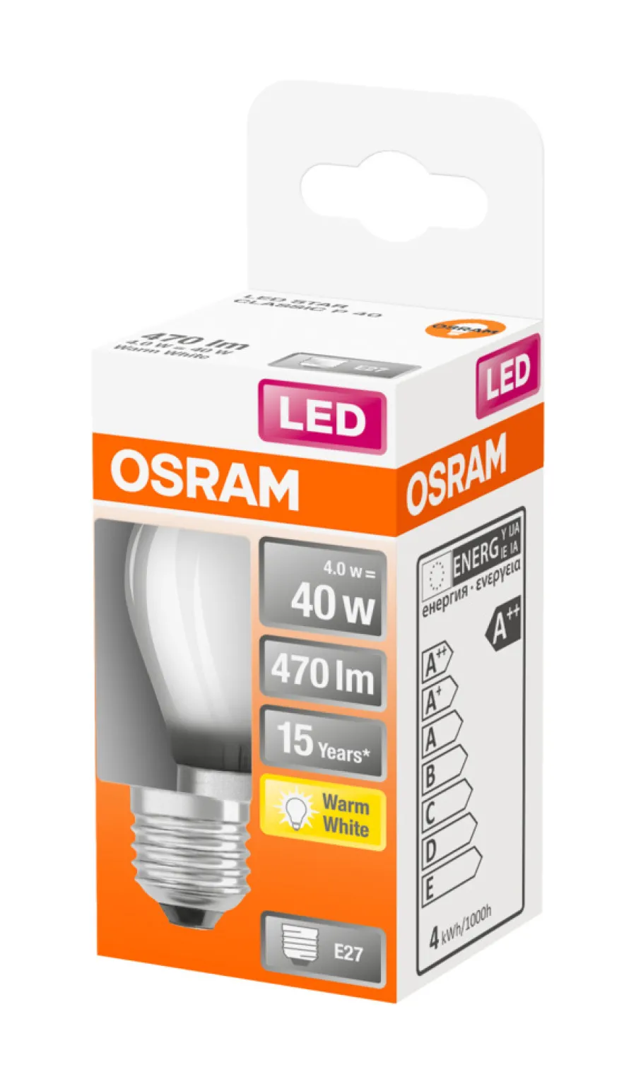 Osram Led-Pærer|LED Star Classic mat kronepære E27 3,4 W