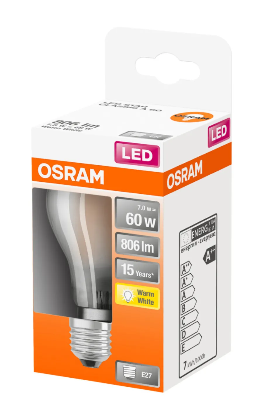 Osram Led-Pærer|LED Star Classic mat standardpære E27 6,5 W