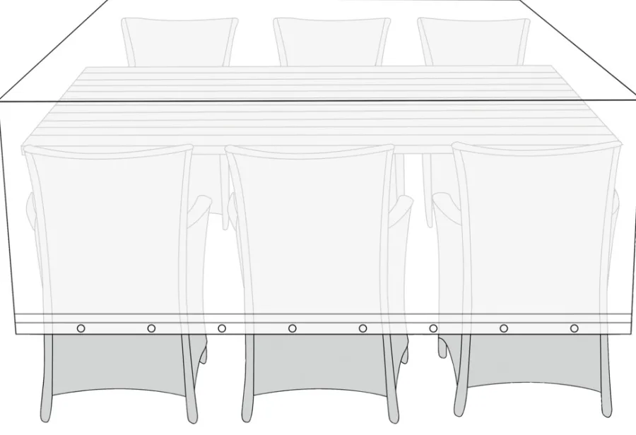 Sunlife® Overtræk Til Parasoller & Havemøbler|Overtræk til havemøbelsæt L220 x B130 x H85 cm -