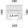 Palmako Pooludstyr|Saunaer|Eir sauna m/ovn 183 x 203 cm