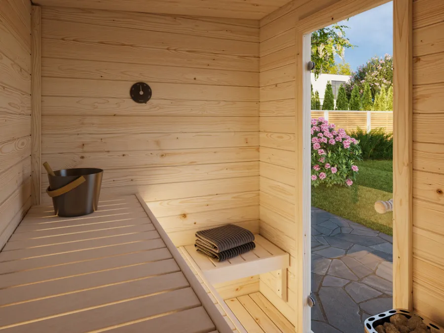 Palmako Pooludstyr|Saunaer|Eir sauna m/ovn 183 x 203 cm