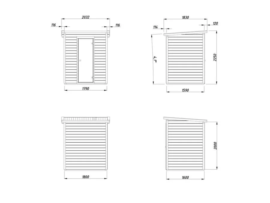 Palmako Pooludstyr|Saunaer|Eir sauna m/ovn 183 x 203 cm