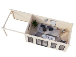 Palmako Bjælkehytter|hytte Aurelia 4 855 x 404 cm
