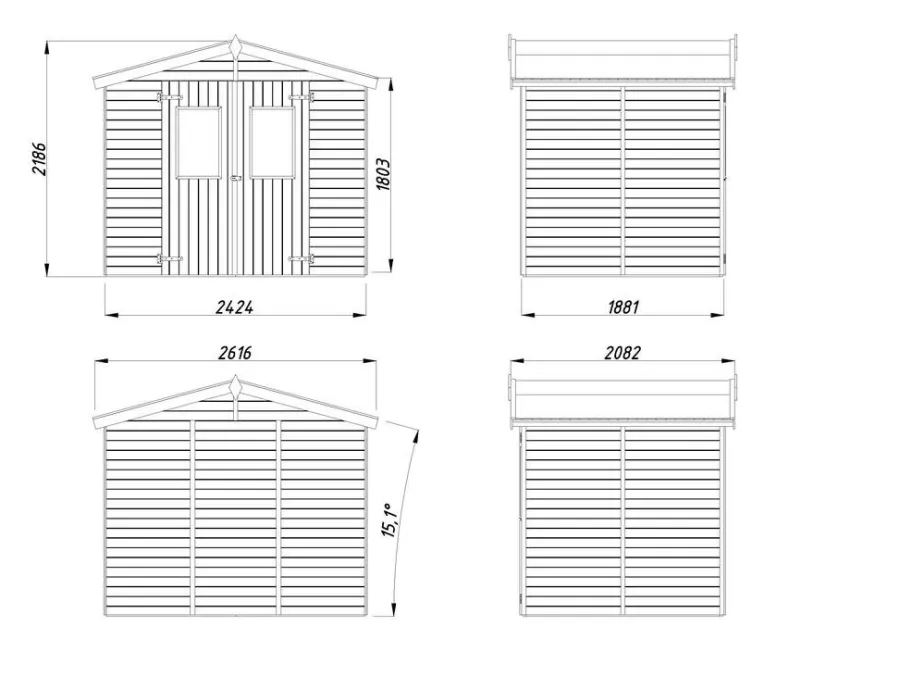 Palmako Redskabsrum|redskabsrum Elisa 208 x 262 cm