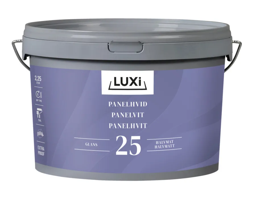 LUXI® Loftmaling|Panelhvid ekstra robust 2,25 liter - Hvidpigmenteret