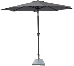 Sunlife® Sæsonafslutning|Parasoller & Markiser|Parasol Arizona grå m/krank og tilt Ø300 cm - Grå dug og sort stang