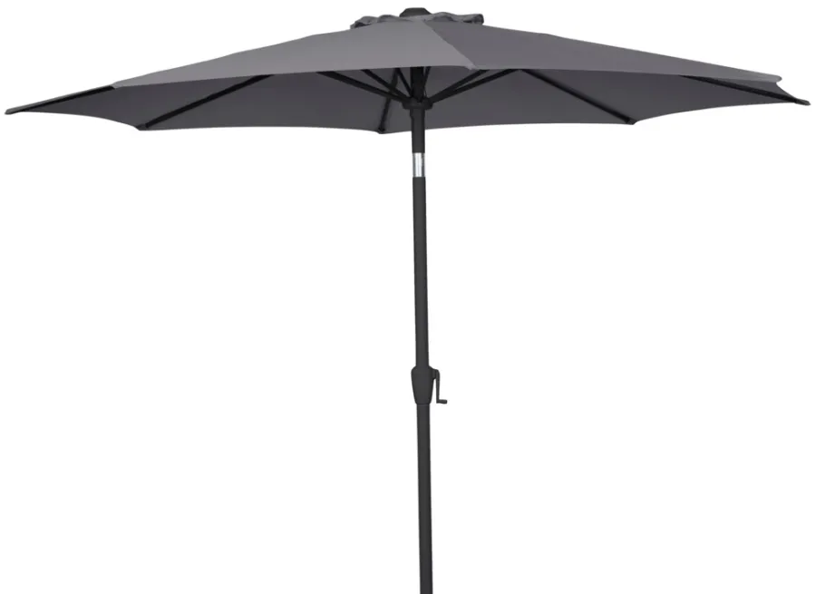Sunlife® Sæsonafslutning|Parasoller & Markiser|Parasol Arizona grå m/krank og tilt Ø300 cm - Grå dug og sort stang