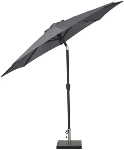 Sunlife® Sæsonafslutning|Parasoller & Markiser|Parasol Arizona grå m/krank og tilt Ø300 cm - Grå dug og sort stang