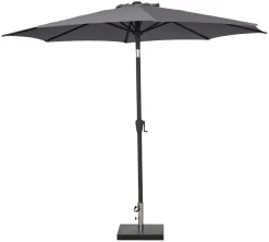 Sunlife® Sæsonafslutning|Parasoller & Markiser|Parasol Arizona grå m/krank og tilt Ø300 cm - Grå dug og sort stang