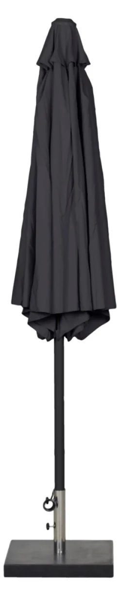 Sunlife® Sæsonafslutning|Parasoller & Markiser|Parasol Arizona sort m/krank & tilt Ø300 cm - Sort dug og sort stang