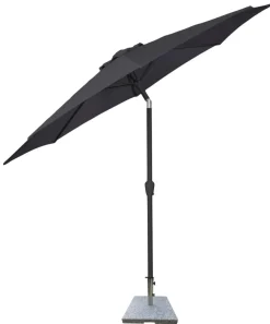 Sunlife® Sæsonafslutning|Parasoller & Markiser|Parasol Arizona sort m/krank & tilt Ø300 cm - Sort dug og sort stang