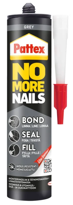 Pattex Montagelim|No More Nails Bond-Seal-Fill 280 ml Grå