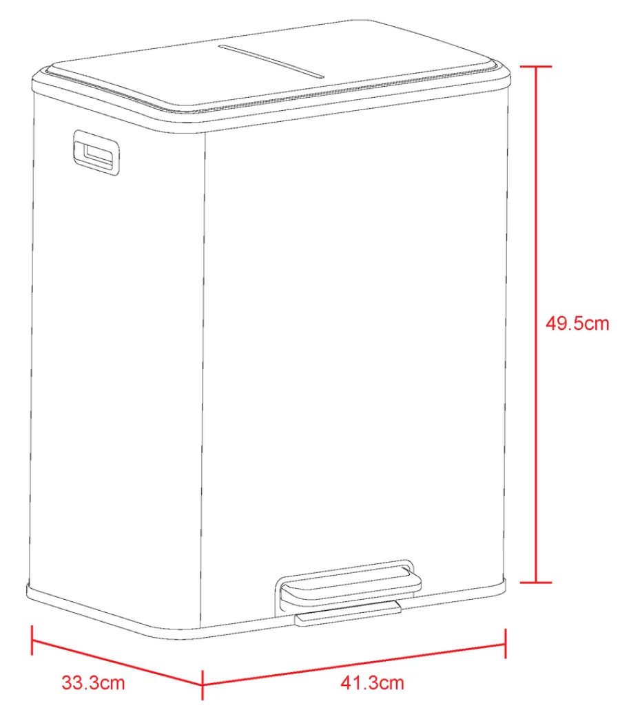 G. Funder Skraldespande|Affaldssortering|Pedalspand m/soft close 2 x 15 liter - Mat sort