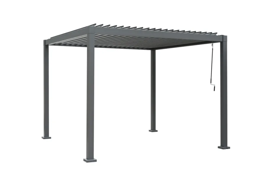Sunlife® Pavilloner & Partytelte|Overdækning|Pergola m/justerbart tag 3 x 3 meter - Grå