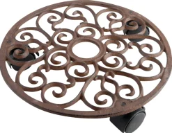 Gardenlife Land Krukker|Planterullevogn med hjul - Ø30 cm Rust