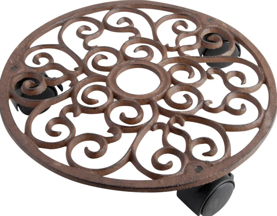 Gardenlife Land Krukker|Planterullevogn med hjul - Ø30 cm Rust