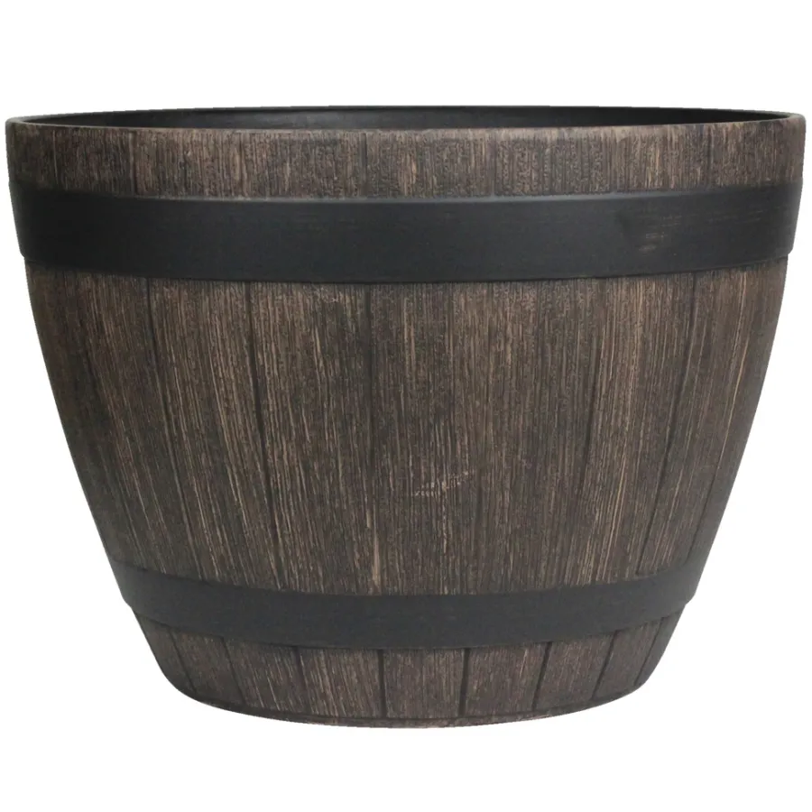 Scan-Pot Krukker|Planteborde & Højbede|Plastkrukke Boi trælook Ø37,5 cm Brun trælook