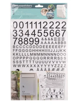 Postkasser|Husnumre & -Bogstaver|Postkassestickers med tal, bogstaver og figurer sort
