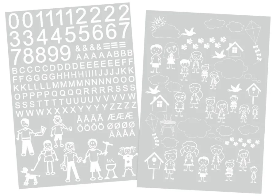 Postkasser|Husnumre & -Bogstaver|Postkassestickers med tal, bogstaver og figurer hvid