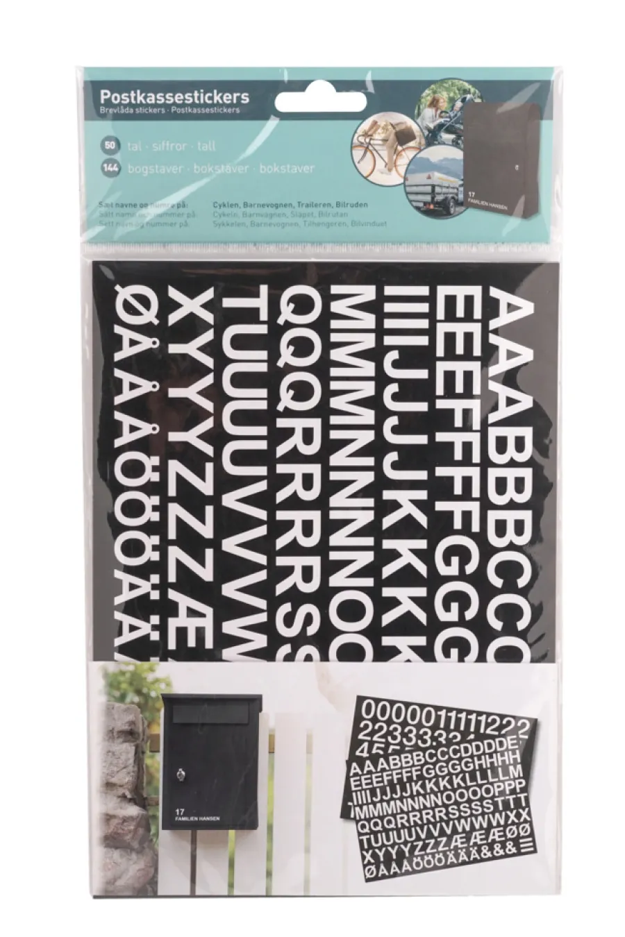 Postkasser|Husnumre & -Bogstaver|Postkassestickers med tal og bogstaver hvid