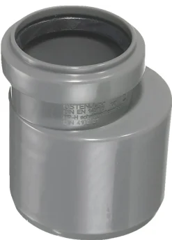 Afløbsrør|PP reduktion lav grå 75 mm x 50 mm