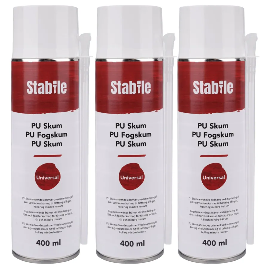 Stabile® Fugeskum|PU fugeskum 3 x 400 ml -