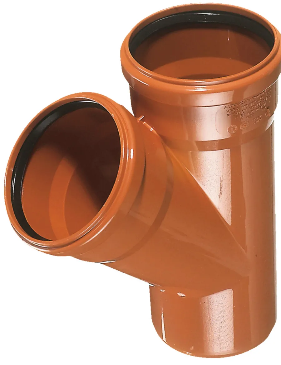 Kloakrør|PVC kloakgrenrør 110 mm x 45 gr. rød