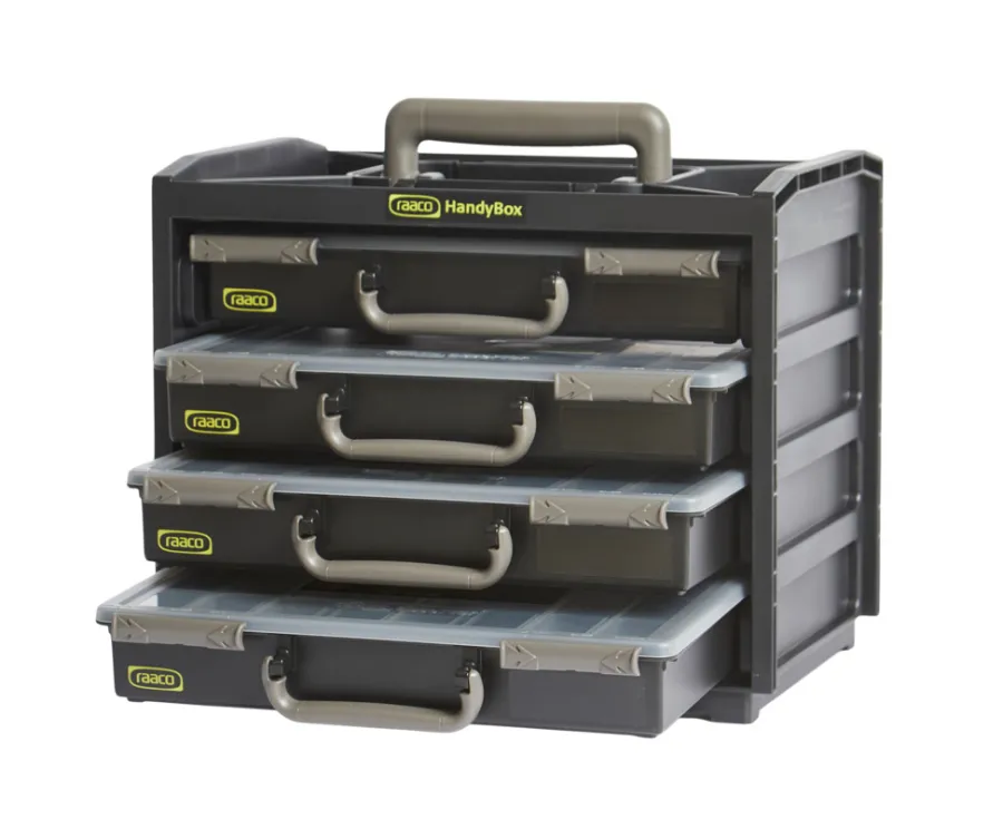 raaco Værktøjskasser|Handybox m/4 sortimentsæsker
