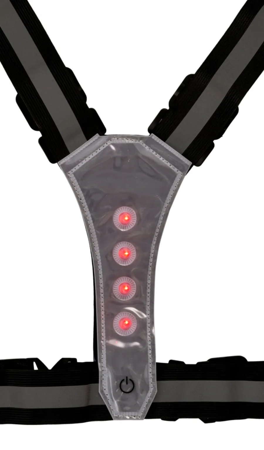 BikeZone® Sikkerhedsudstyr|Cykeltilbehør|Refleksvest med LED sort/grå - Sort med grå refleksstriber