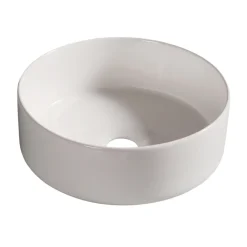 Håndvaske|Rund porcelænsvask fritstående/topmonteret Ø36 cm Hvid