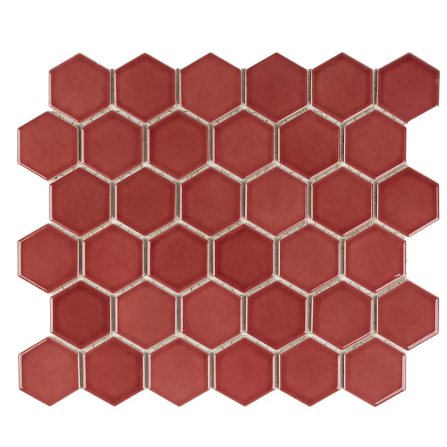 SCG Fliser & Klinker|Mosaik fliser brunrød 10 net (0,9 m²) Brunrød med glaseret finish